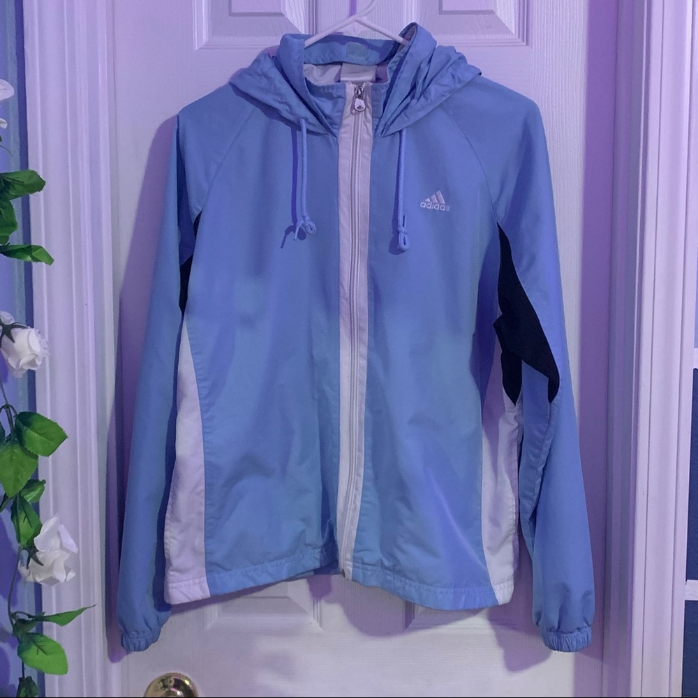Adidas Light Blue Windbreaker
